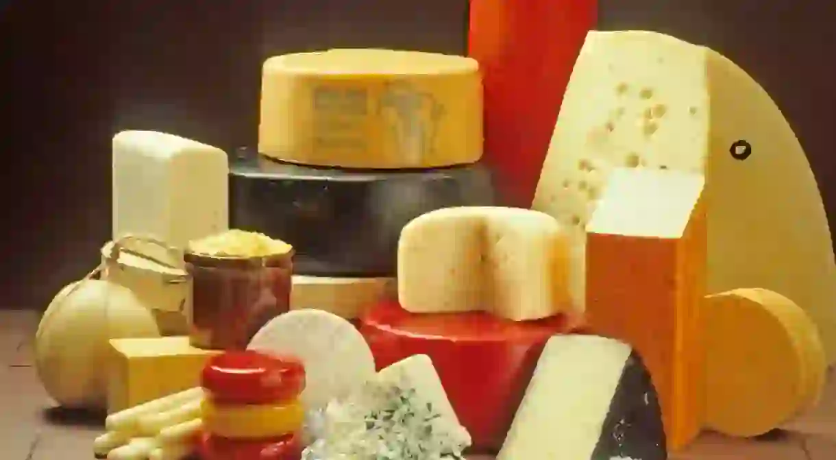 A variety of different cheeses