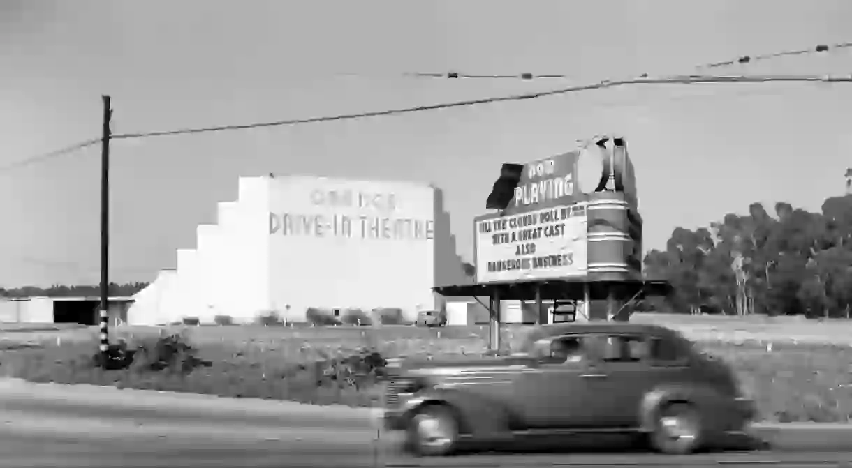 An old American drive-in theater from 1946