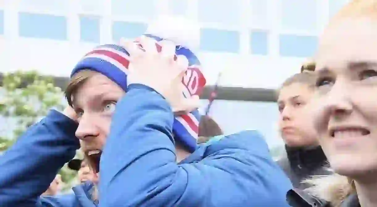 Icelandic football fans go crazy