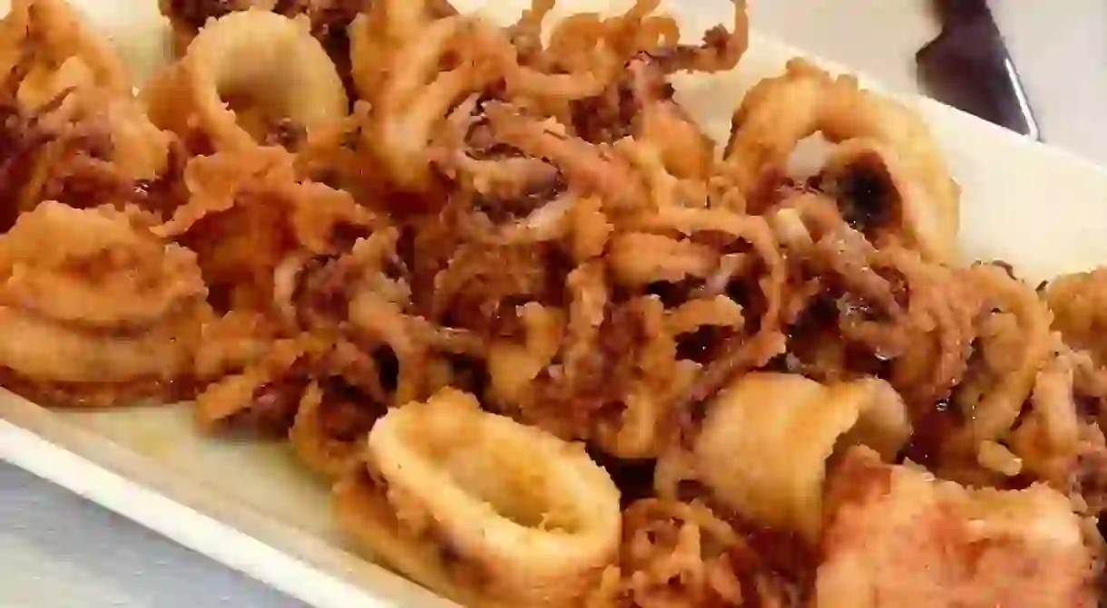 Fried rings of squid (calamares) are very popular in Jerez de la Frontera