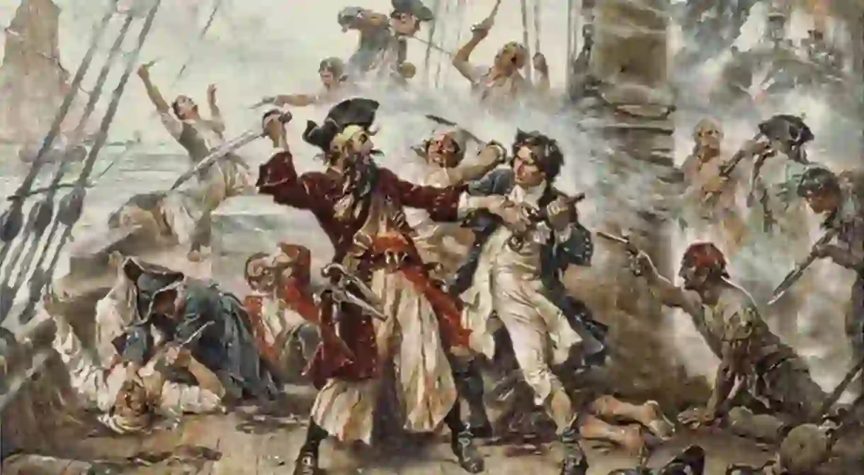 Capture of the Pirate, Blackbeard, 1718 (1920)