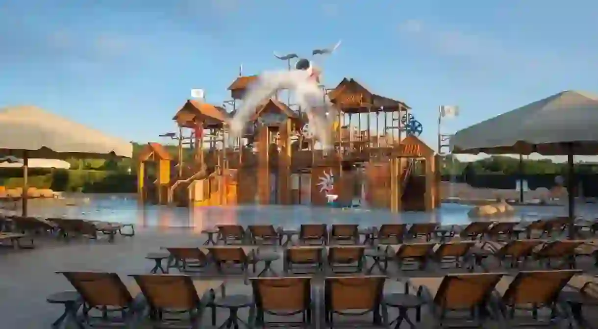 Paradise Springs at the Gaylord Texan has a western-themed water playground.