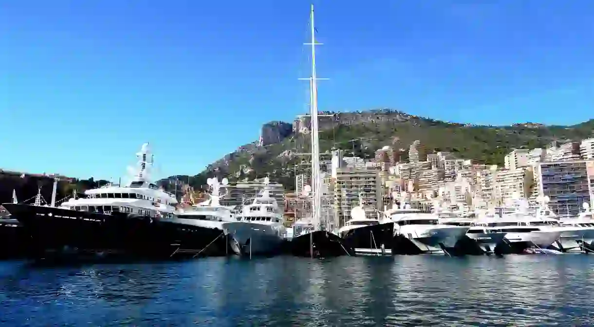 Yachts in Hercule Harbour in Monaco