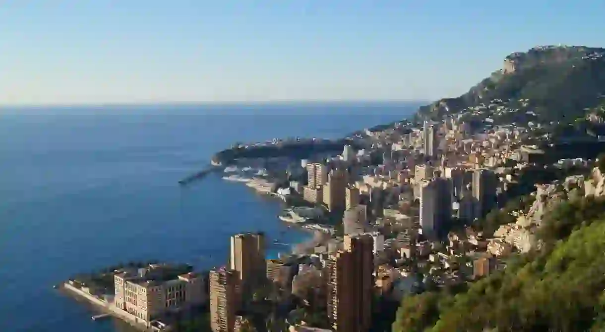 Monaco rising up from the Mediterranean