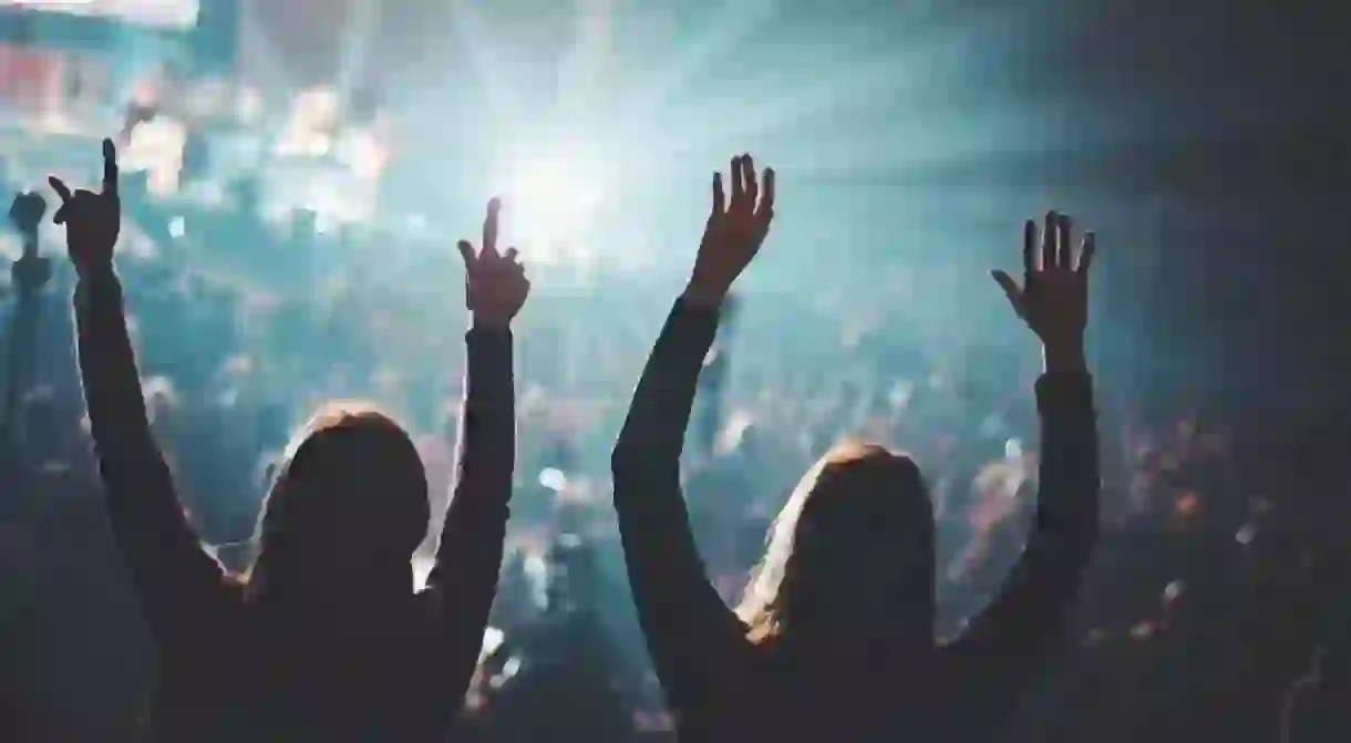 Music lovers enjoying a festival