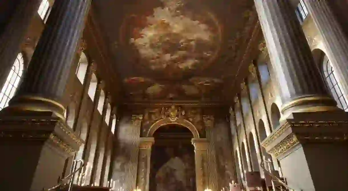 The Painted Hall before the conservation process