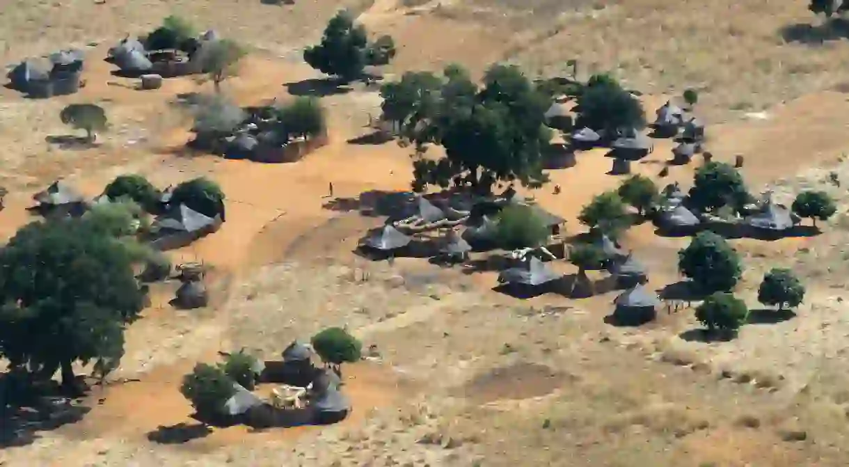 Aerial views of Mukuni village, Zambia