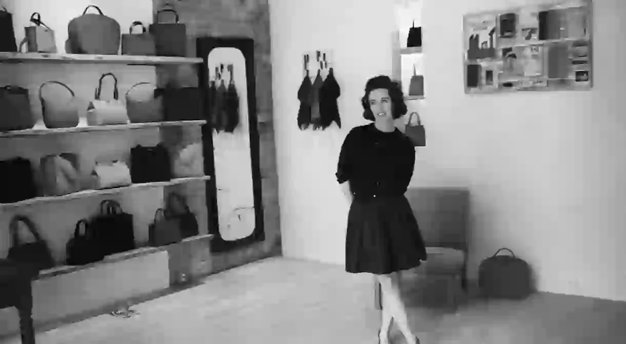 Designer Kate Spade inside her New York flagship store in 1996