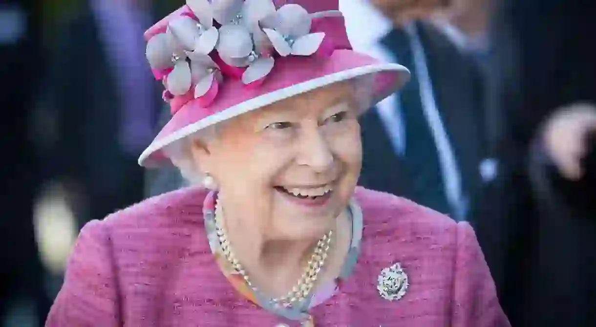 Queen Elizabeth II on a visit to the Kelpies to open the Queen Elizabeth II Canal at the Helix Park, Falkirk.