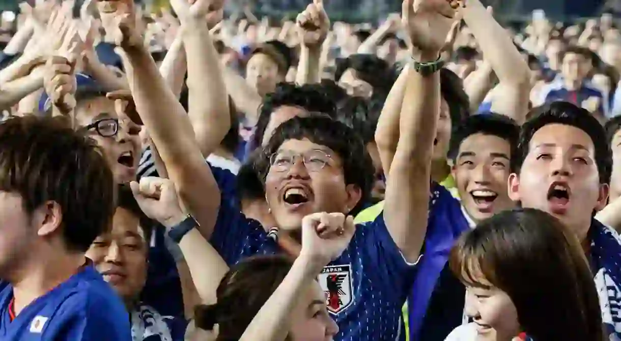 World Cup viewing party at Tokyo Dome, Japan - 19 Jun 2018