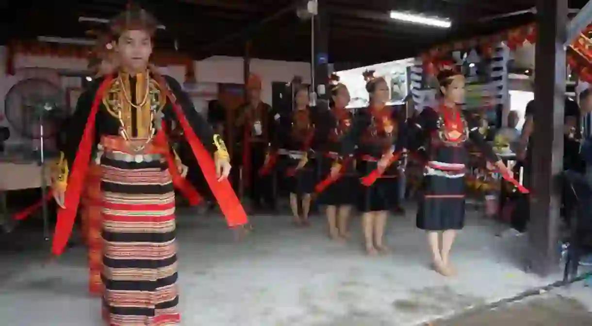 Dancers with traditional costumes during the Harvest Festival in Sabah