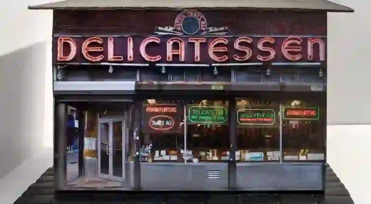 Model of the delicatessen facade of Mom-and-Pops of the LES