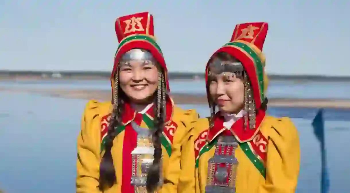 Women dressed in traditional Yakut clothing