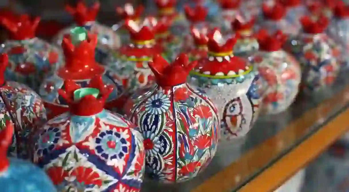 Handmade Armenian ceramic pomegranates