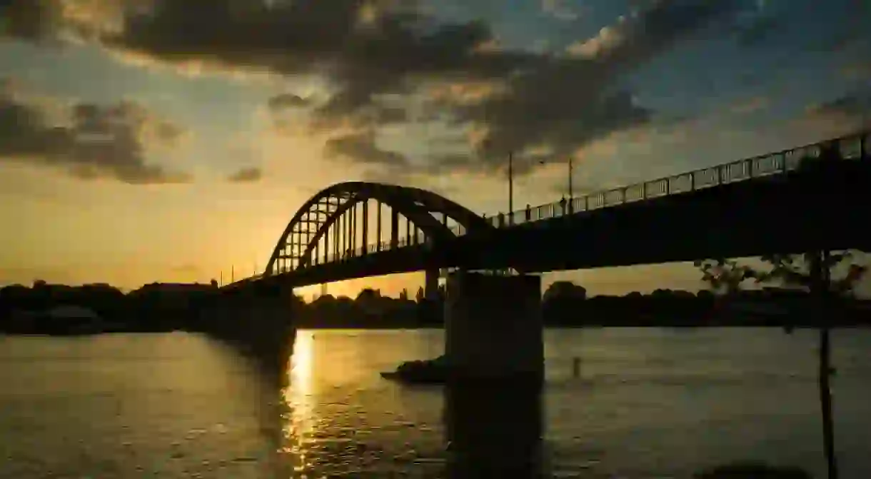 Old railway bridge in Belgrade, Serbia