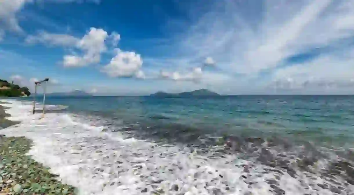 Blue Stone Beach in East Nusa Tenggara, Indonesia