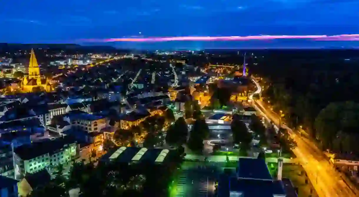 Night shot long exposure of Kaiserslautern City Germany