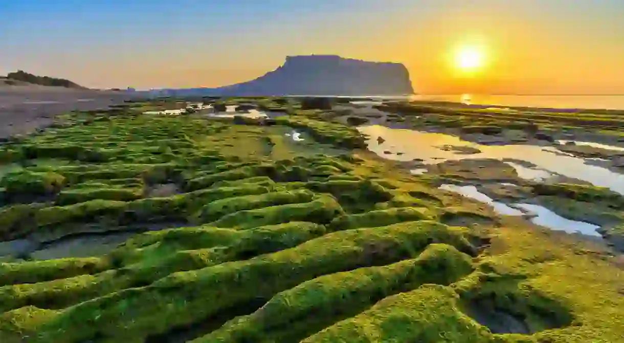 Sunrise at Jeju Do Seongsan Ilchulbong, Jeju Island, South Korea