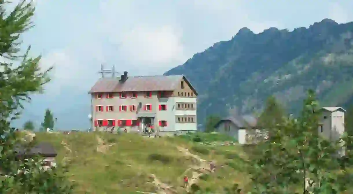 Rifugio Laghi Gemelli in the Bergamo Alps, Lombardy, Northern Italy