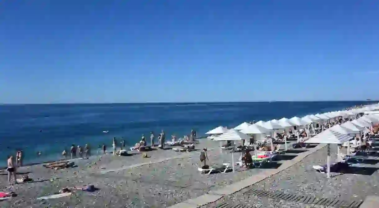 The beach in Sochi, Russia