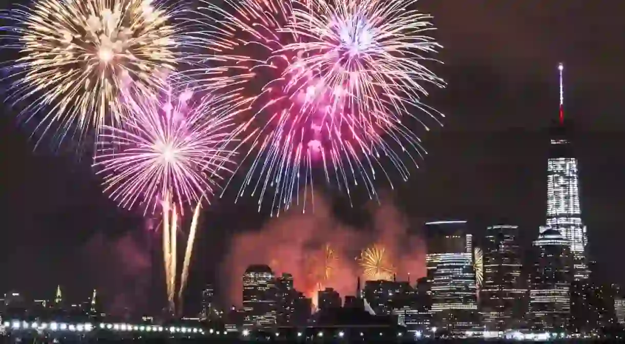 Fireworks over New York City