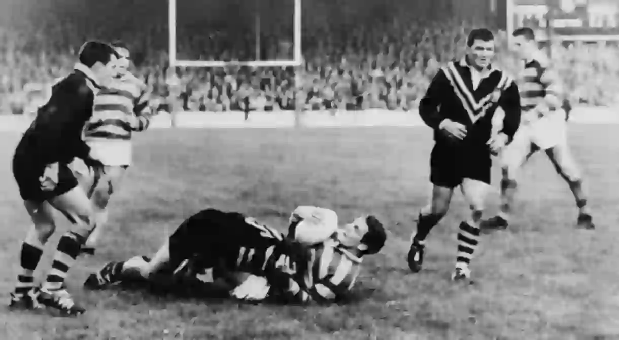 The Australian Rugby League Team plays Great Britain in 1932