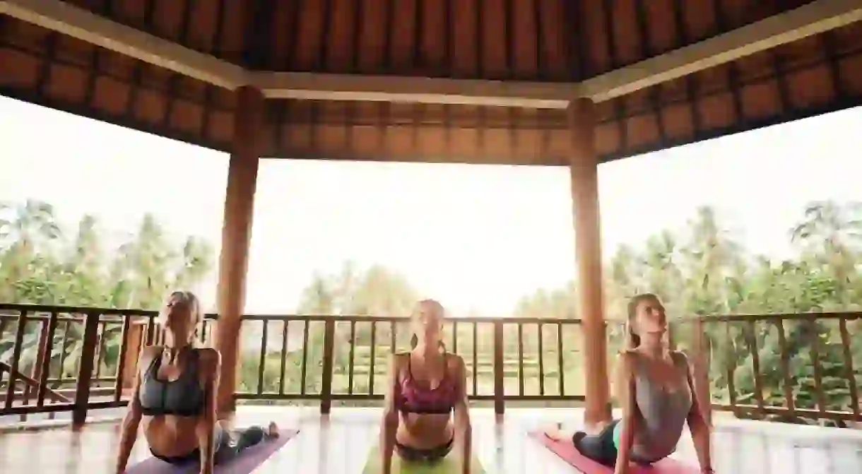 Yoga practice at Ubud Yoga House, Ubud, Bali