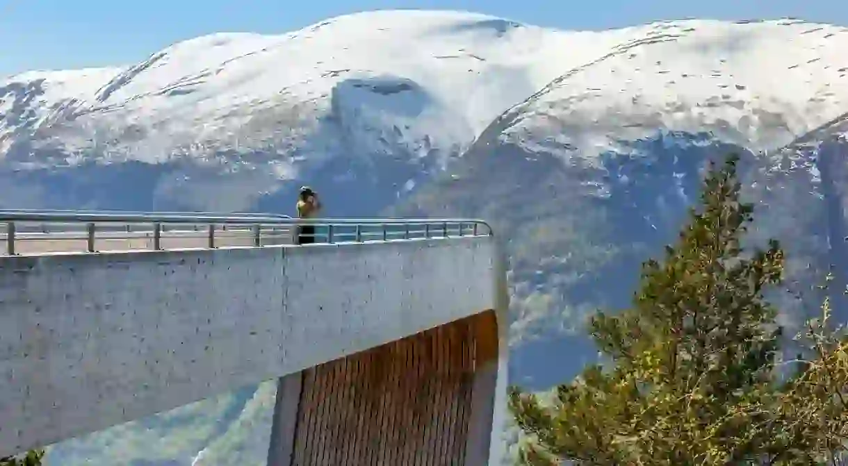 The Stegastein viewing tower in Aurlandsfjellet, designed by Todd Saunders