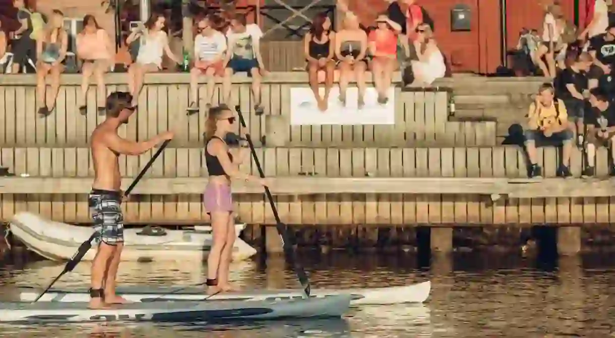 Sup boarding in summery Oulu, Finland.