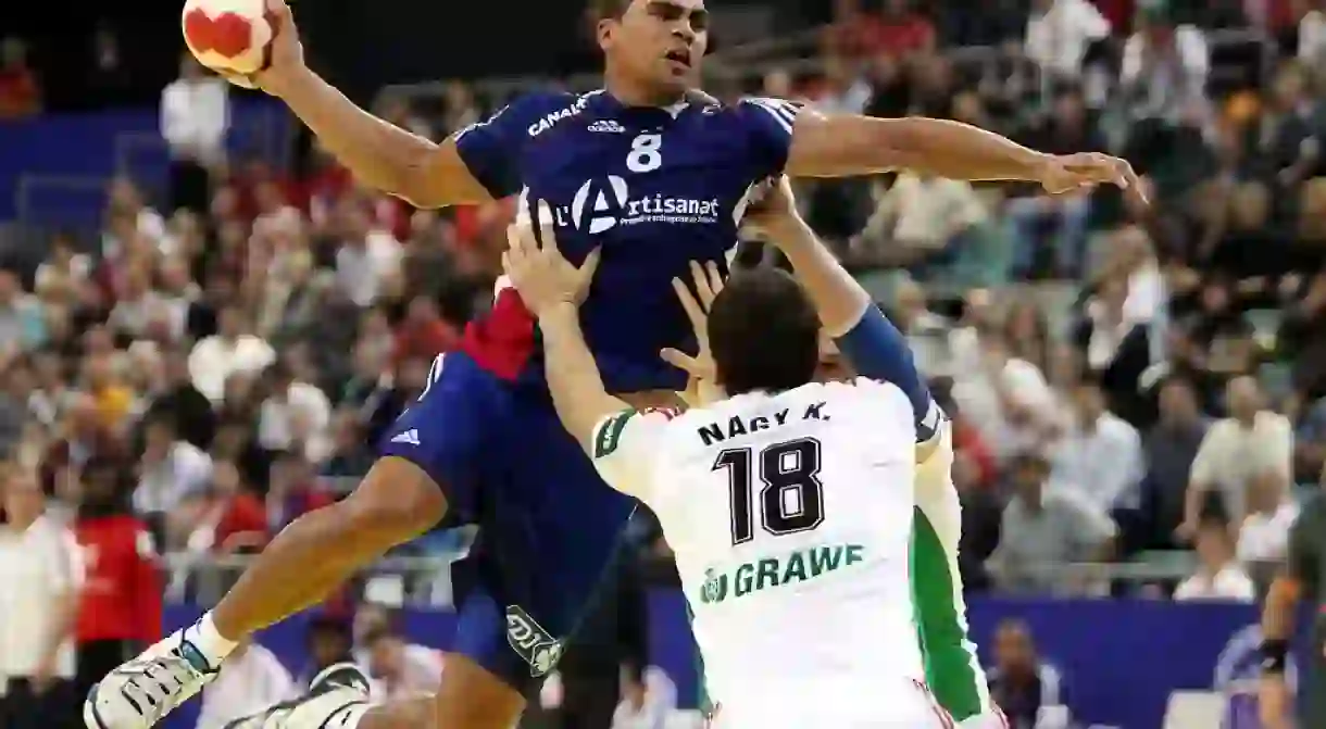 France against Hungary in the European Men’s Handball Championship