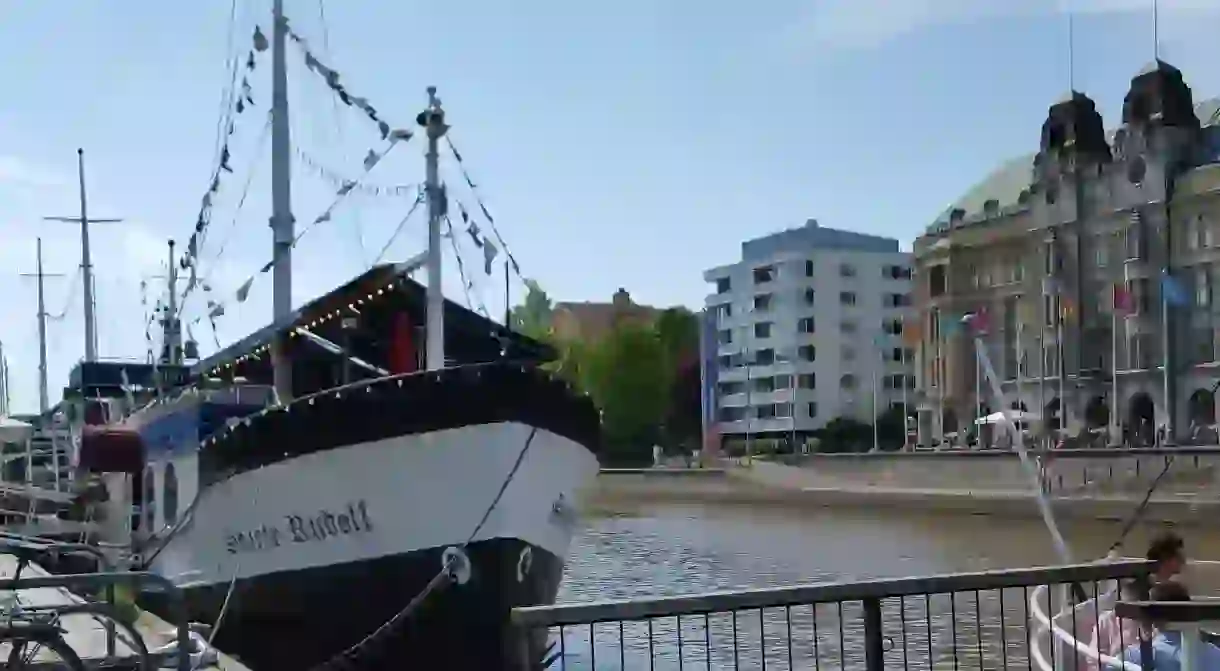 Svarte Rudolf Restaurant Boat docked in Turku