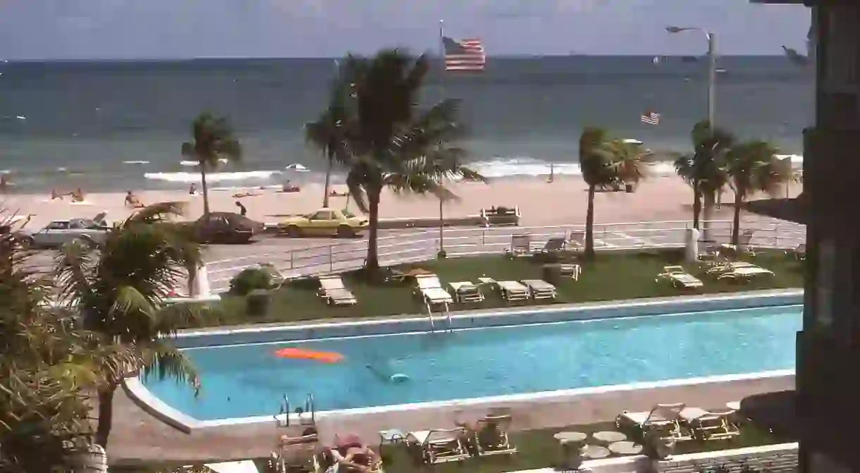 Peering from a window of a Fort Lauderdale Motel in Florida 1980.