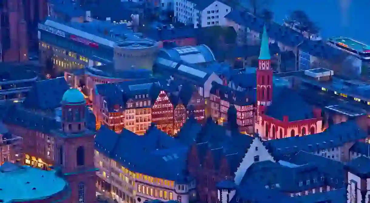 Romerberg (City Hall Square) in the historic centre in the City of Frankfurt am Main, Hessen, Germany