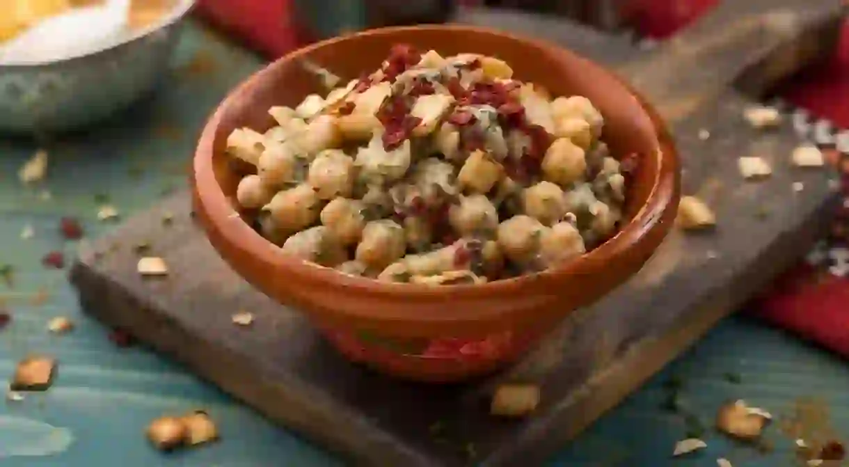 Chickpea salad at Emmawash Traditional Restaurant, Bahrain