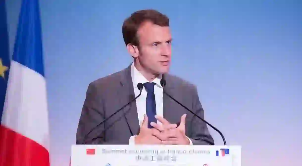 Emmanuel Macron at the Sommet Économique Franco-Chinois