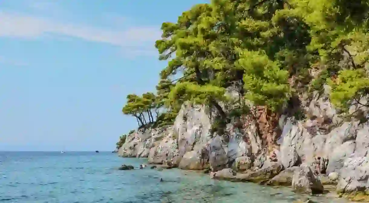 An idyllic beach in Skopelos