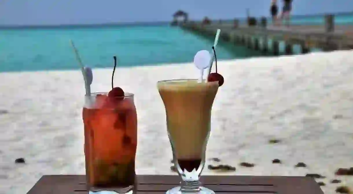 Cocktails on a tropical beach