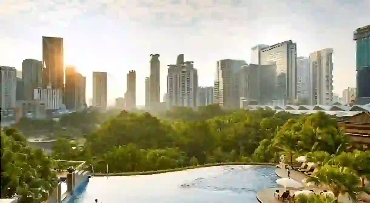 Infinity pool facing the city