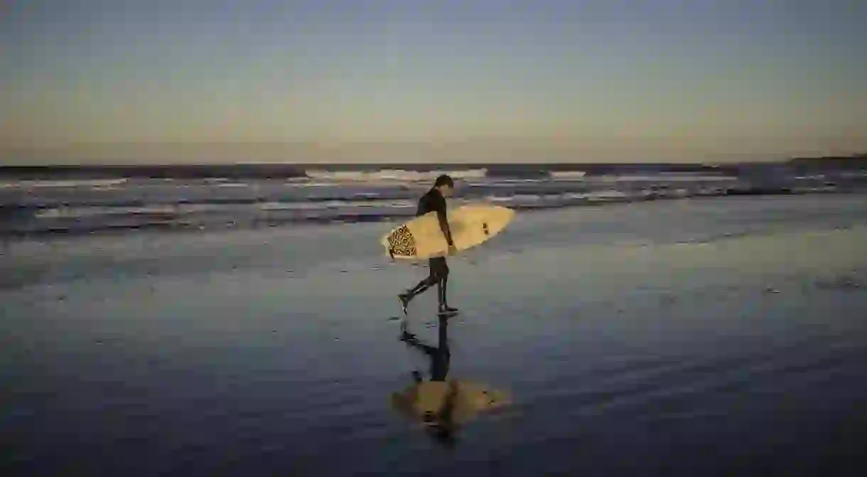 Surfer in Mar Del Plata