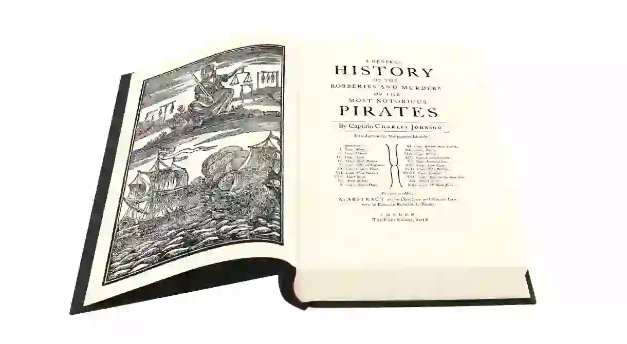 Title page of A General History of the Robberies & Murders of the Most Notorious Pirates by Captain Charles Johnson