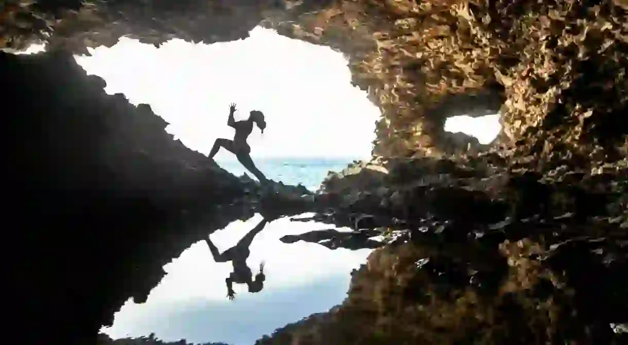 Reflection in the cave water