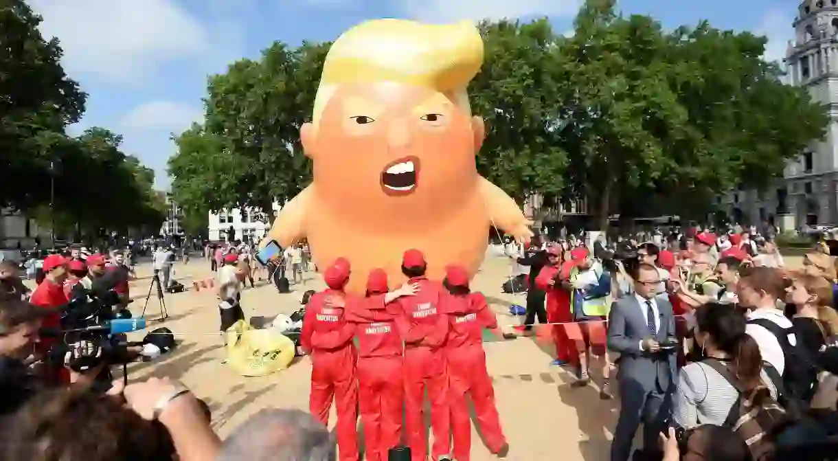 Trump baby blimp takes flight in London