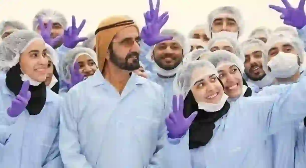 Sheikh Mohammed bin Rashid al Maktoums three-finger salute