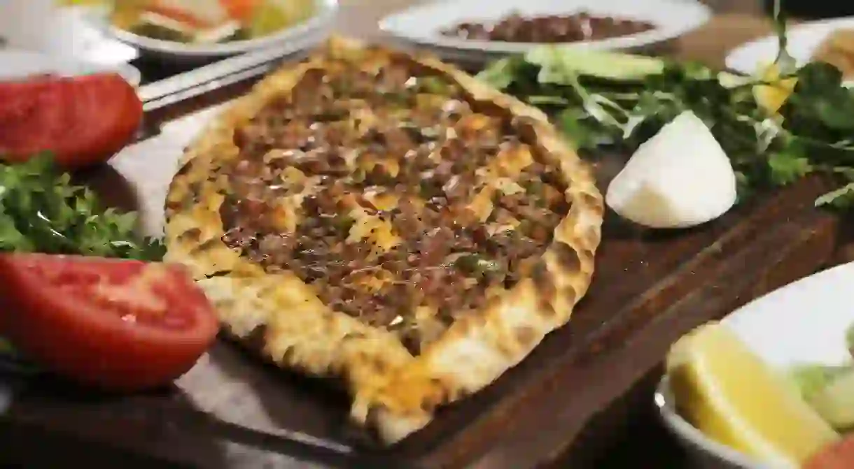 Traditional Turkish baked dish pide