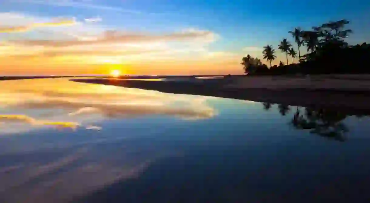 Beautiful sunset at Borneos beach