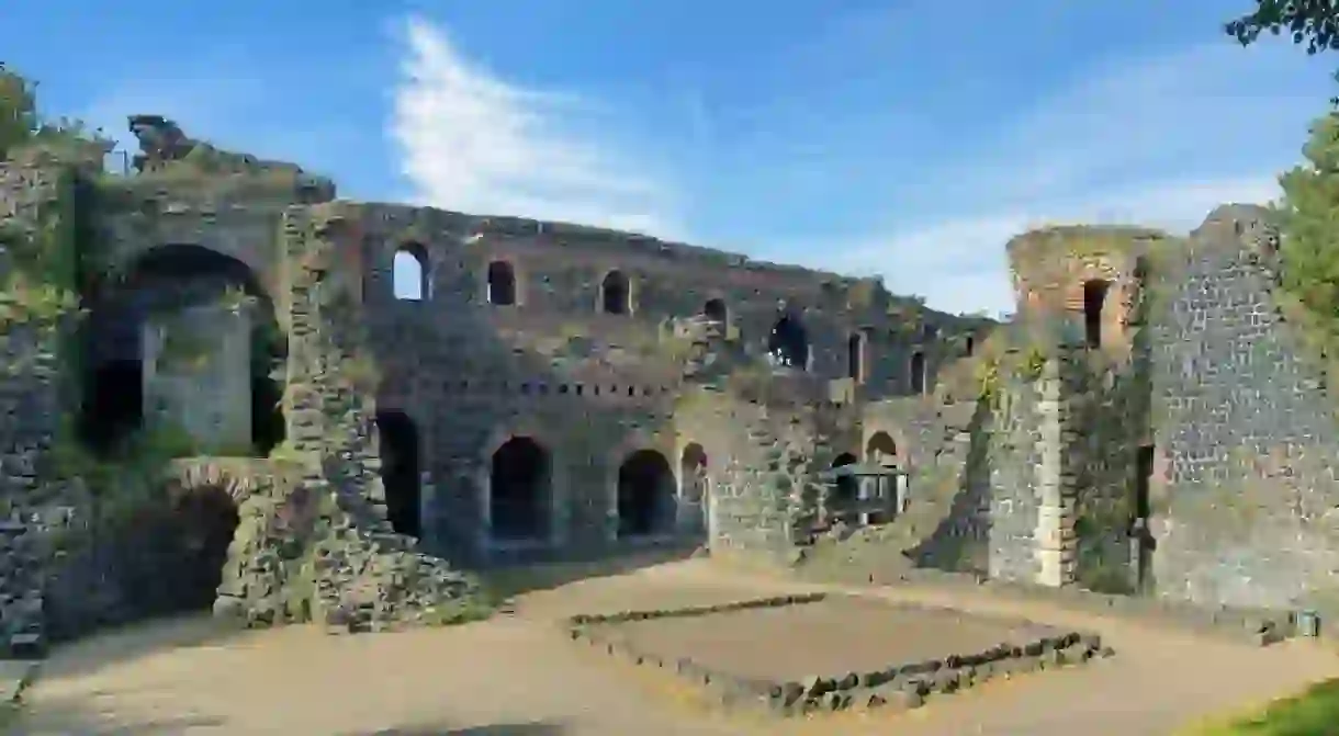 Ruins of Kaiserpfalz in Dusseldorf