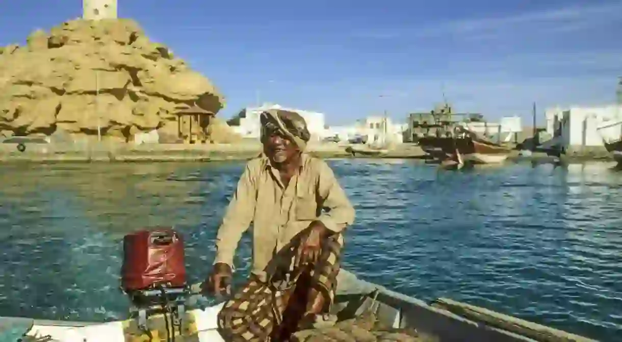 A traditional ferry in Sur, Oman 