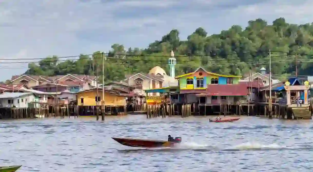 Water taxis in Kampong Ayer