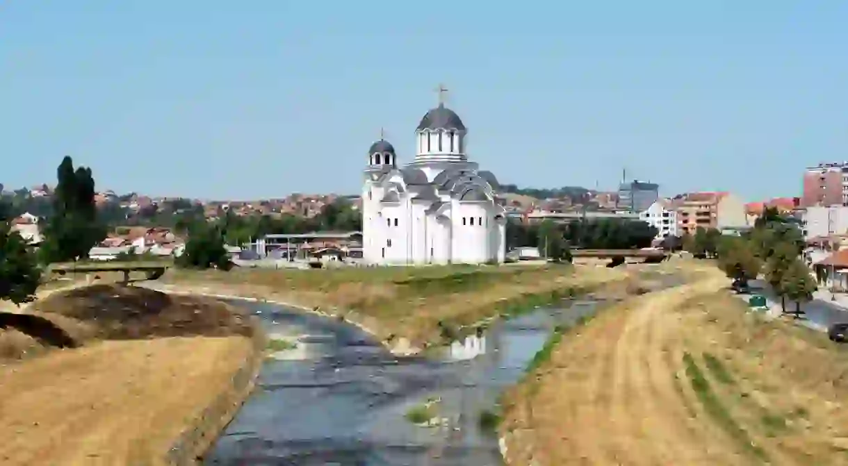 Church and Valjevo city in Serbia