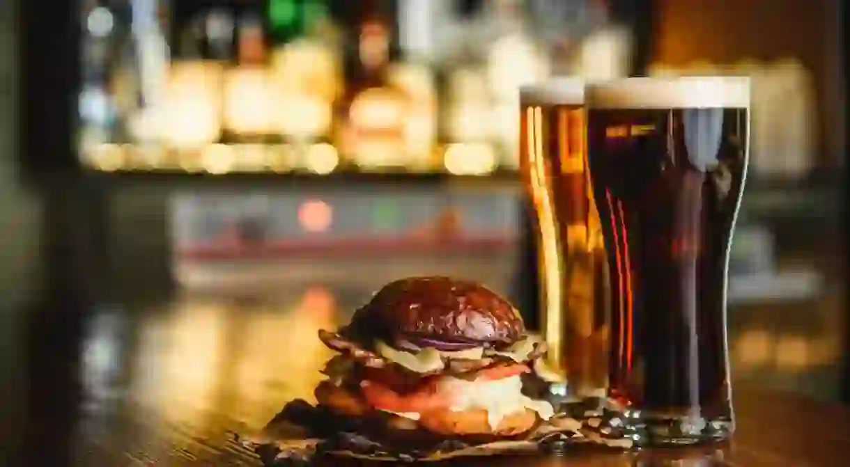 Irish pubs are a great spot for a burger and dark beer.